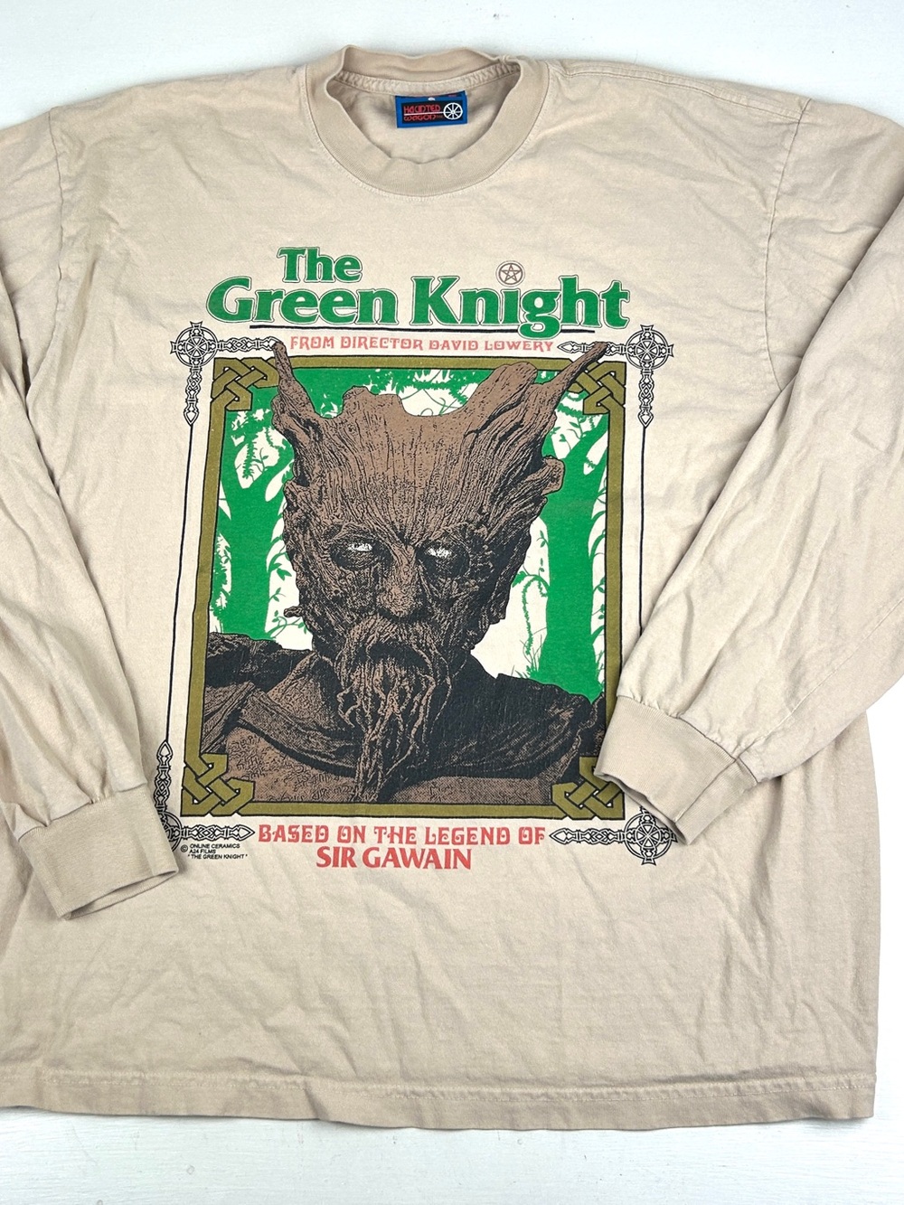 A24 x Haunted Wagon 'The Green Knight' T-Shirt Size Large Tan Movie Promo